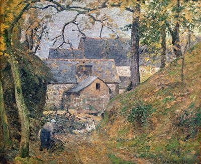 A Farm at Montfoucault by Camille Jacob Pissarro